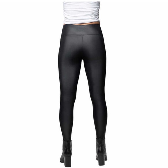 Jane and Bleecker Ladies Women Faux Leather Legging BLACK MEDIUM - Picture 1 of 6